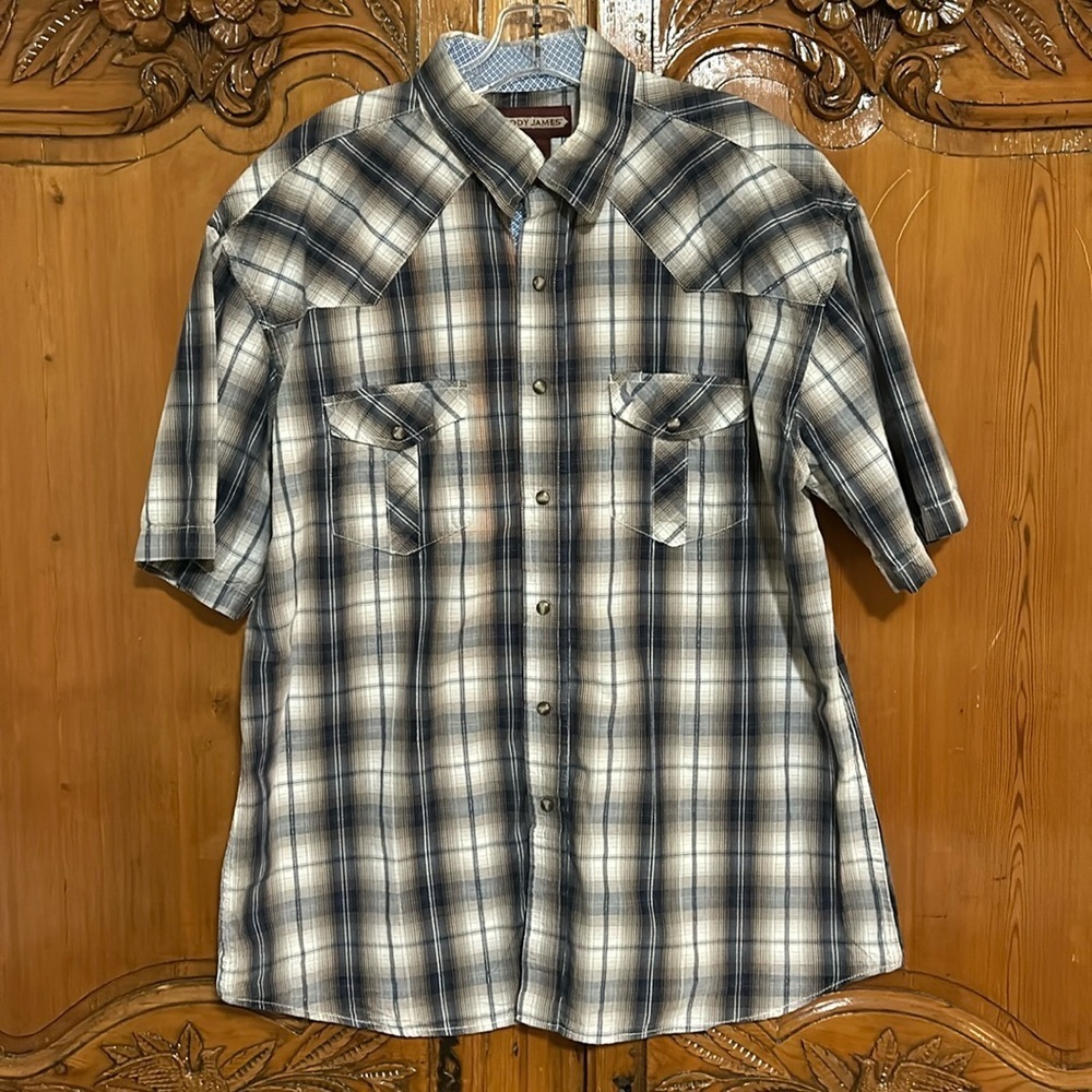 Cody James Cotton Plaid Western Style Shirt.   XXL